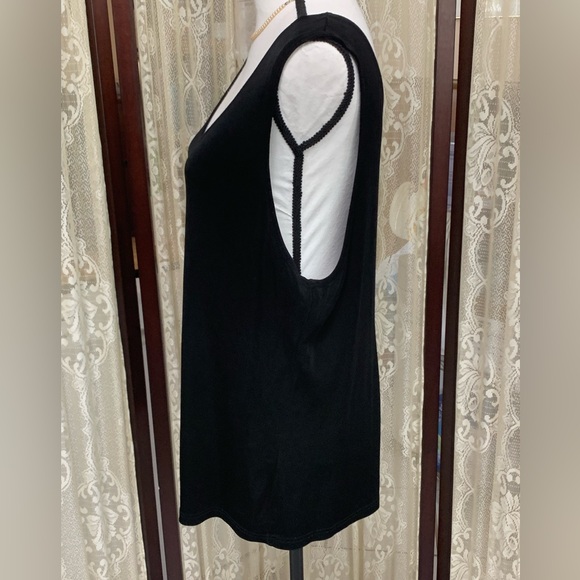 2 PC CITIKNITS BLACK TANK TOP & CARDIGAN - SZ XL/1X - Picture 3 of 9